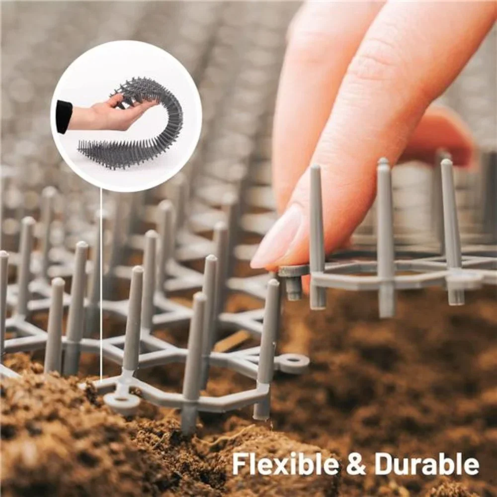 Cat Deterrent Scat Mat for Cats-Cat Spike Mat (Set of 10, Grey) 16.5 x 13.4 Inch